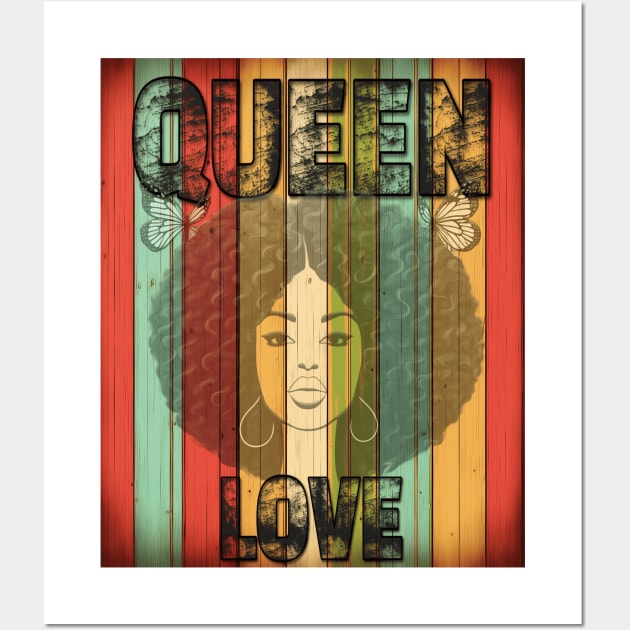 Reggae Butterfly Black Afro Queen: One Love Wall Art by Angelic Gangster